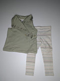 Tahari Wrap Vest & Leggings Set in sage green & cream, size 24 Months, photo 1 of 4