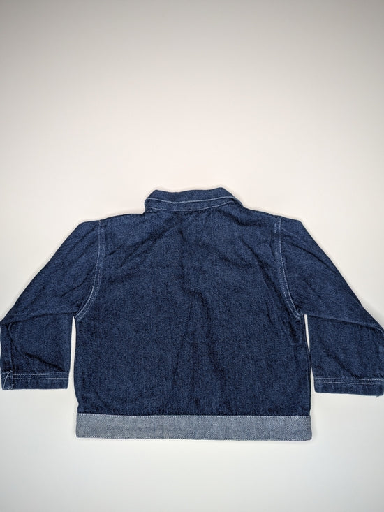 Denim Jacket with Truck Patches in navy, size 3T, photo 2 of 4