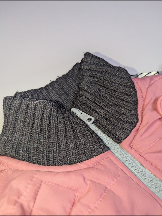 Buckle Me Baby Coats Car-Seat-Friendly Puffer Jacket in pink with black rib collar, size 12 Months, photo 8 of 8