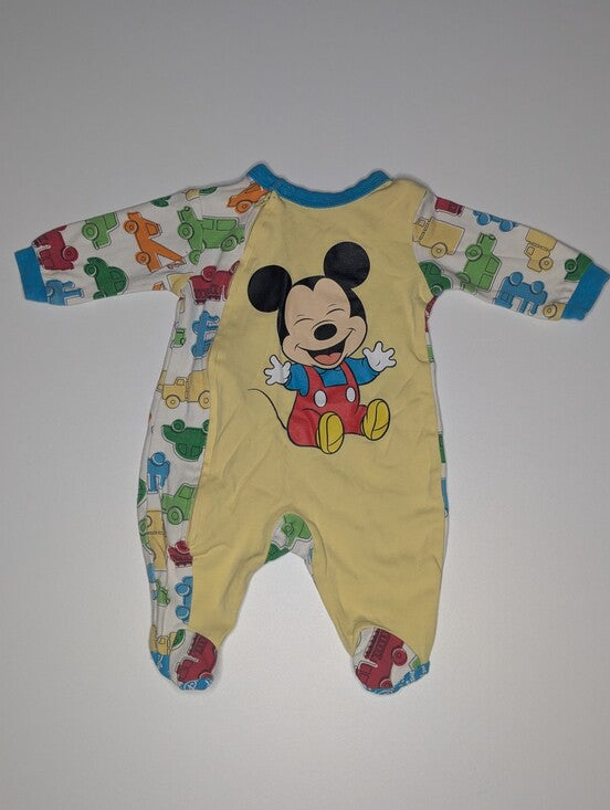 Disney Baby Mickey Mouse Footed One-Piece in yellow & multicolour, size Newborn, photo 1 of 5